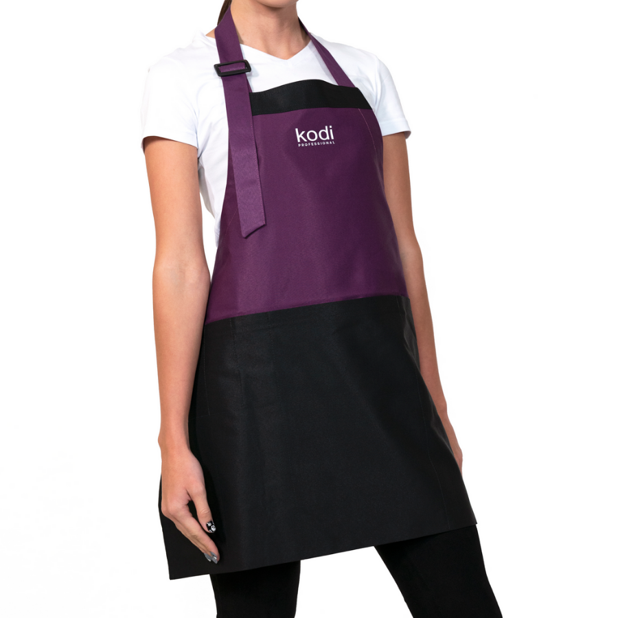 Kodi Apron Purple with Black Inserts, White Logo (short)