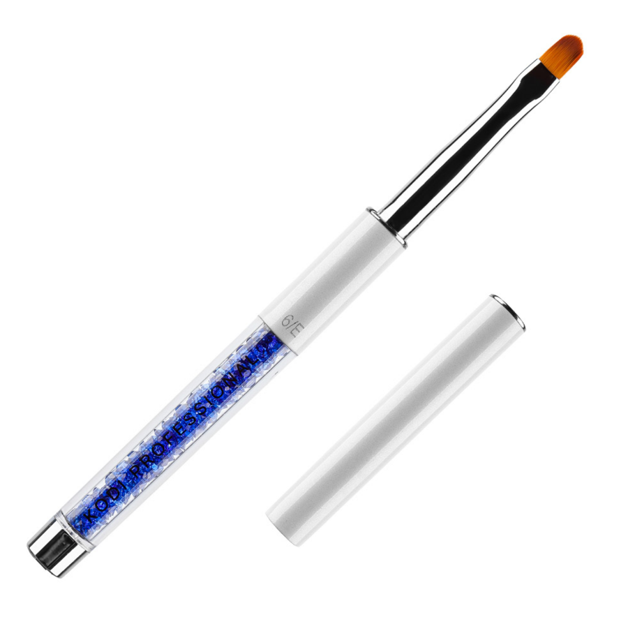 Brush for Gel Nail Modeling № 6 / E, (Nylon; Handle: metal, acrylic)
