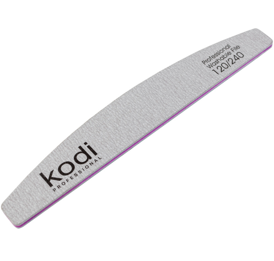 Nail File "Crescent" 120/240 Washable (Color: Gray, Size: 178/28/4)
