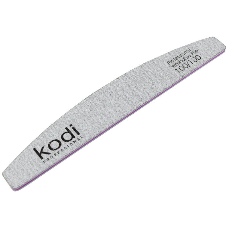 Nail File "Crescent" 100/100 (Color: Gray, Size: 178/28/4 Washable) Kodi Professional