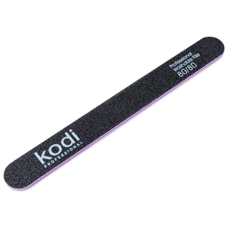 Straight Nail File 80/80 (Color: Black, Size: 178/19/4) Kodi Professional
