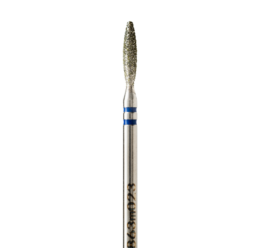 Diamond drill bit, blunt flame-shaped, diameter 2.3 mm, medium abrasive, P863m023