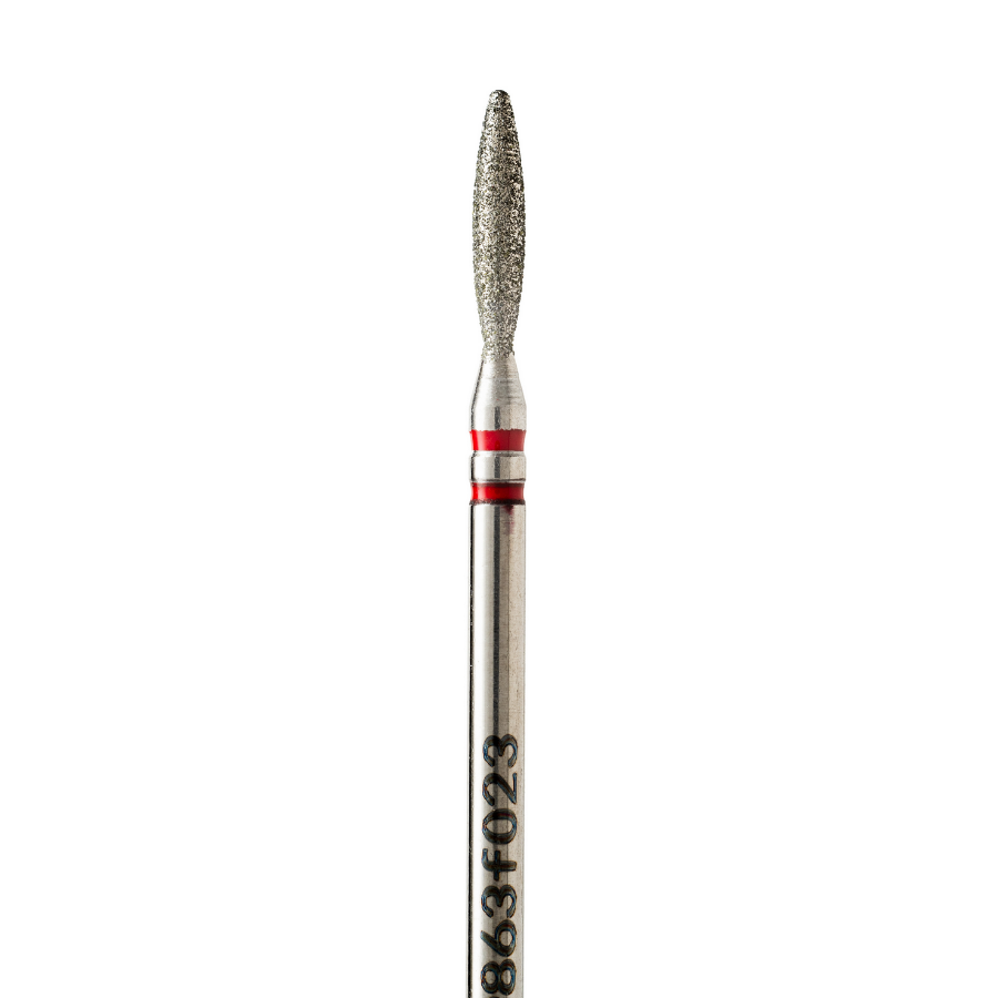 Diamond drill bit, blunt flame-shaped, diameter 2.3 mm, soft abrasive, P863m023