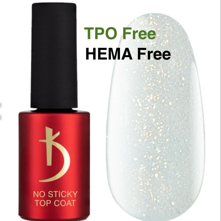 Top coat No Sticky Sparkle Gold, 7ml TPO and HEMA Free