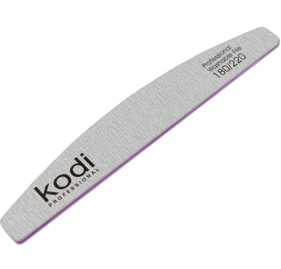 Nail File "Crescent" 180/220 Washable (Color: Gray, Size: 178/28/4)